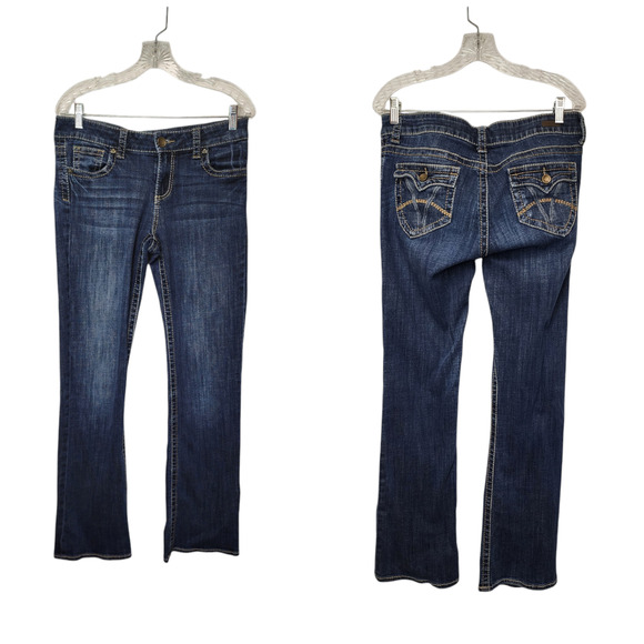 Rock & Republic Jeans Women's 16M Blue Studded BERLIN Boot Cut Denim Jeans - Picture 1 of 5